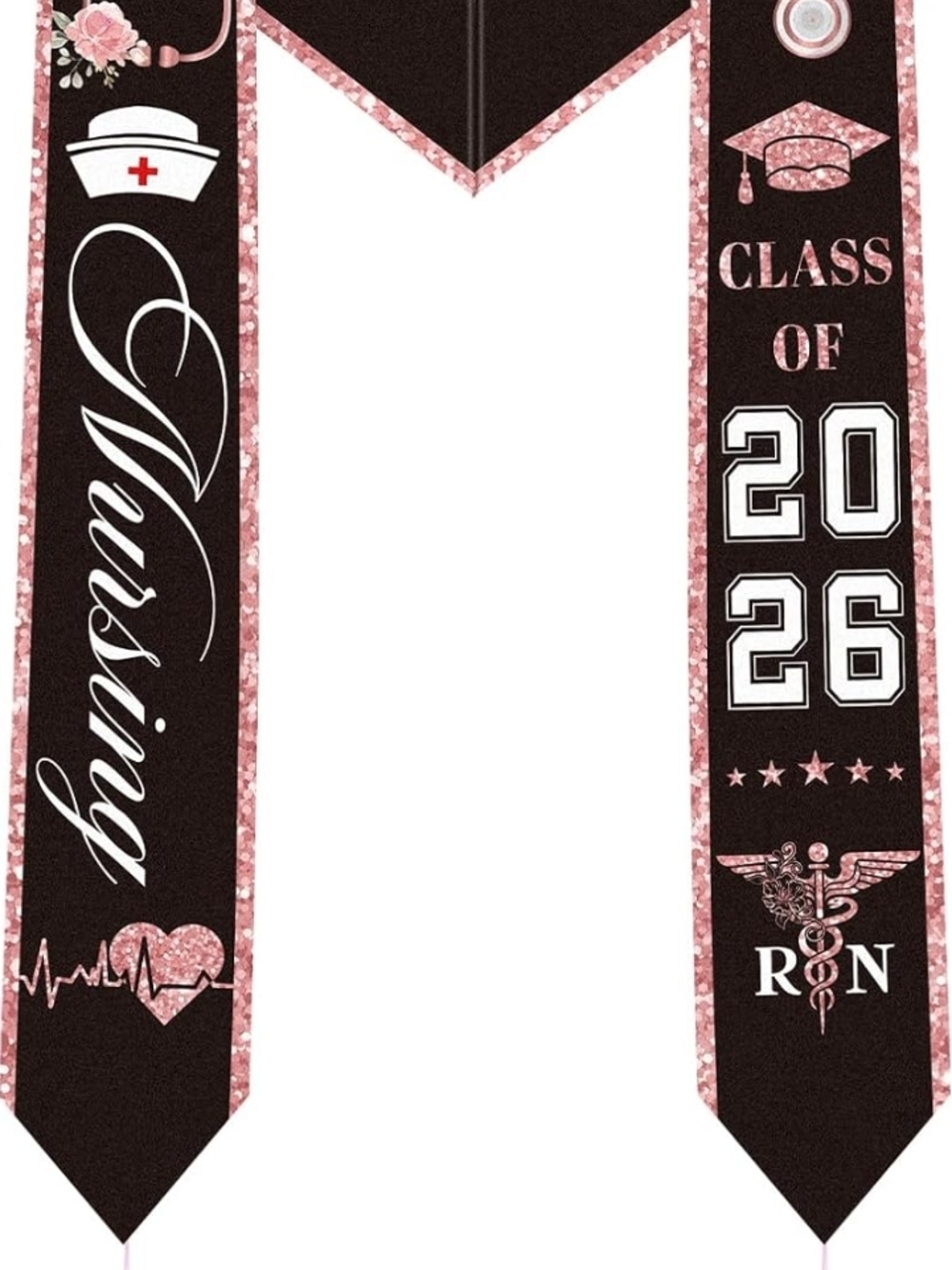 Nursing Graduation Sash - Class of 2026 Rose Gold - Picture 2 of 4